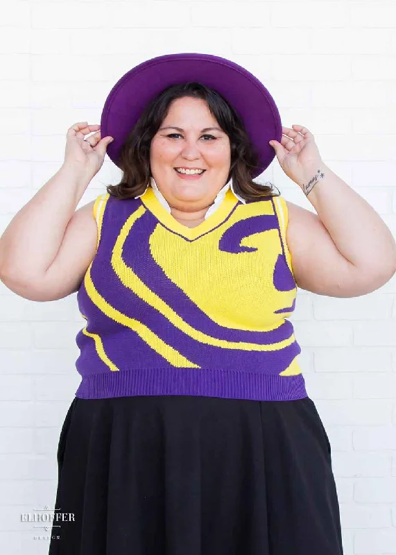 Galactic Artist Cropped Sweater Vest Sporty Women's Athleisure 