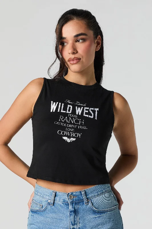 Wild West Embroidered Relaxed Tank Bohemian Women's Free