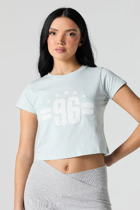96 Puff Print Cropped T-Shirt Disco