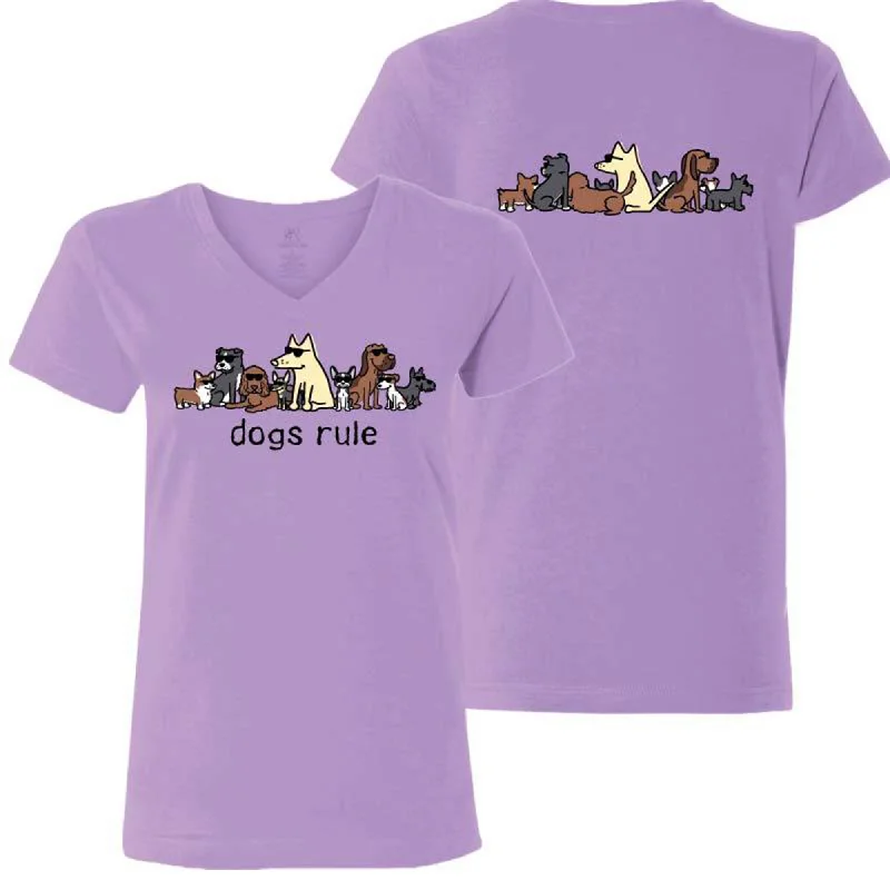 Teddy the Dog™ Dogs Rule V-Neck Athletic Women's 