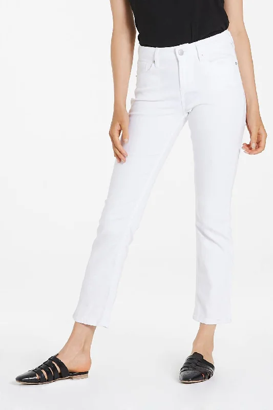 Blaire High Rise Slim Straight Jean In White