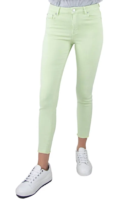 Mona Basic High Waist Skinny Crop Jean In Seafoam Mist