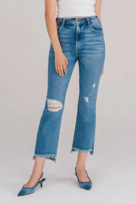 Pop Fly Cropped Flare Jeans In Medium Light