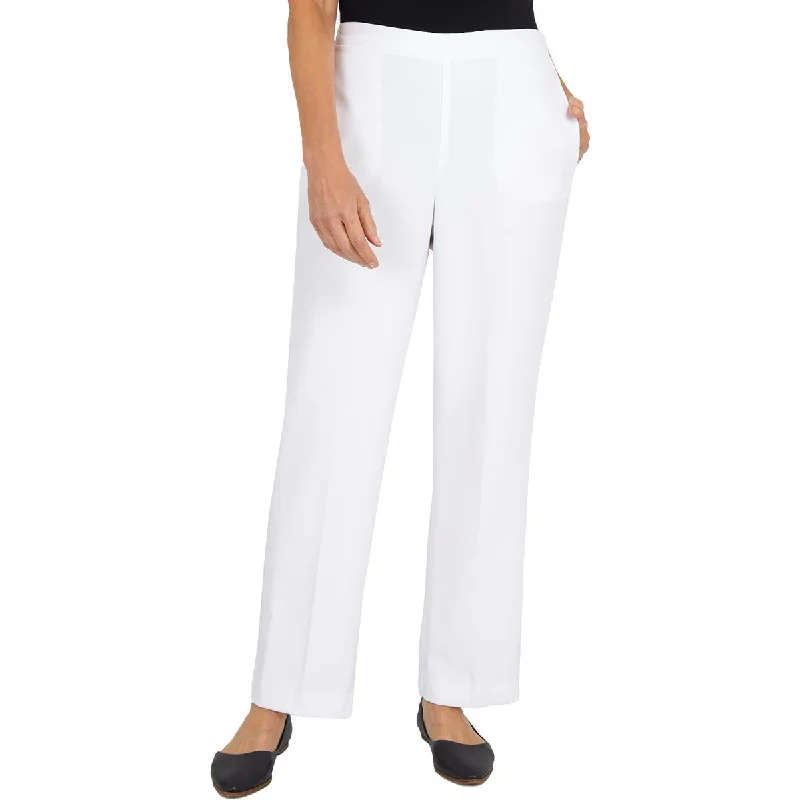 Alfred Dunner Womens Classic Fit High Rise Straight Leg Pants