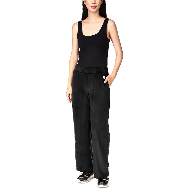 MICHAEL Michael Kors Womens Velour Straight Leg Straight Leg Pants