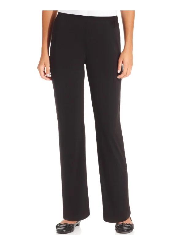 Petites Replen Womens Matte Jersey Office Wear Wide Leg Pants