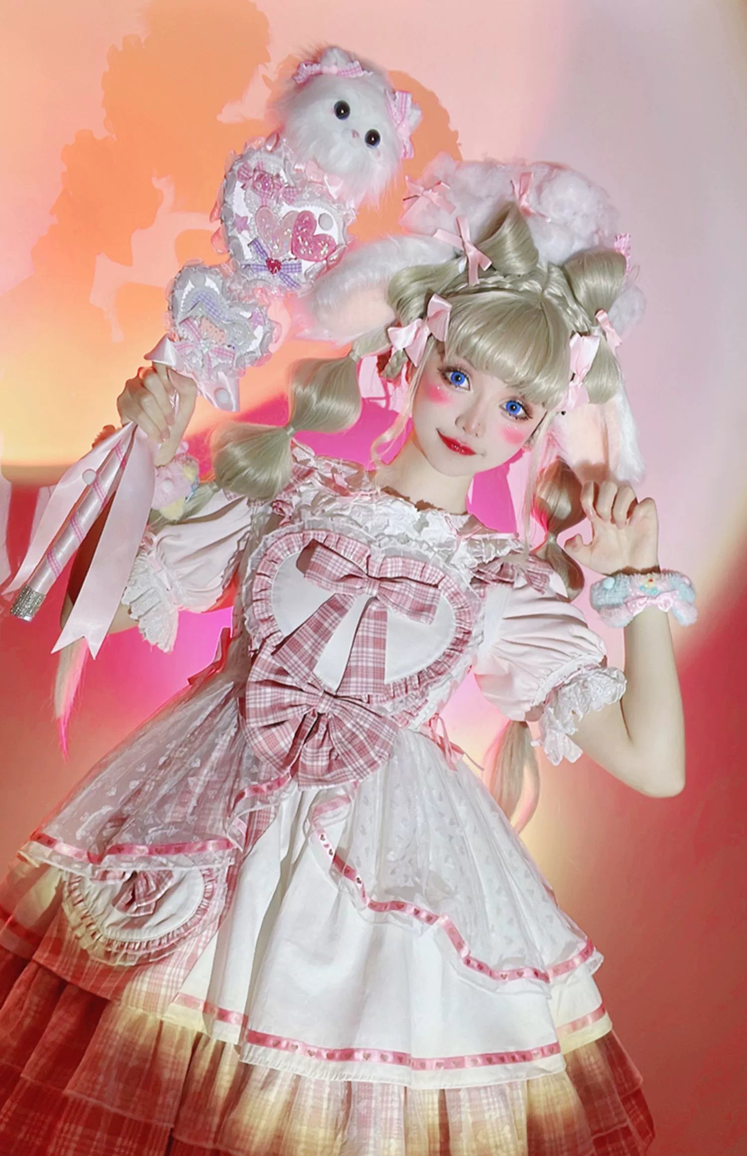 Half Sweet Lolita~Sweetheart Rescue~Sweet Lolita Dress Pink Lolita JSK Dress