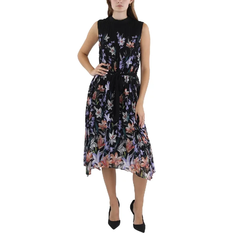 Tahari ASL Womens Plus Cocktail Midi Fit & Flare Dress