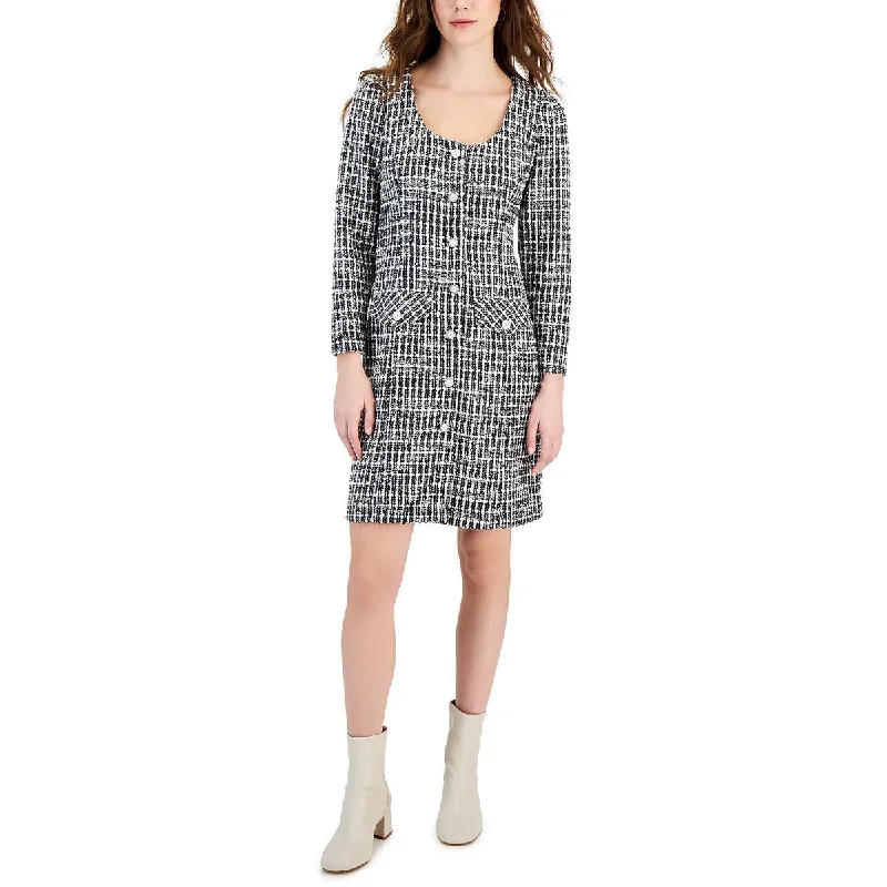 Taylor Womens Woven Above Knee Sweaterdress