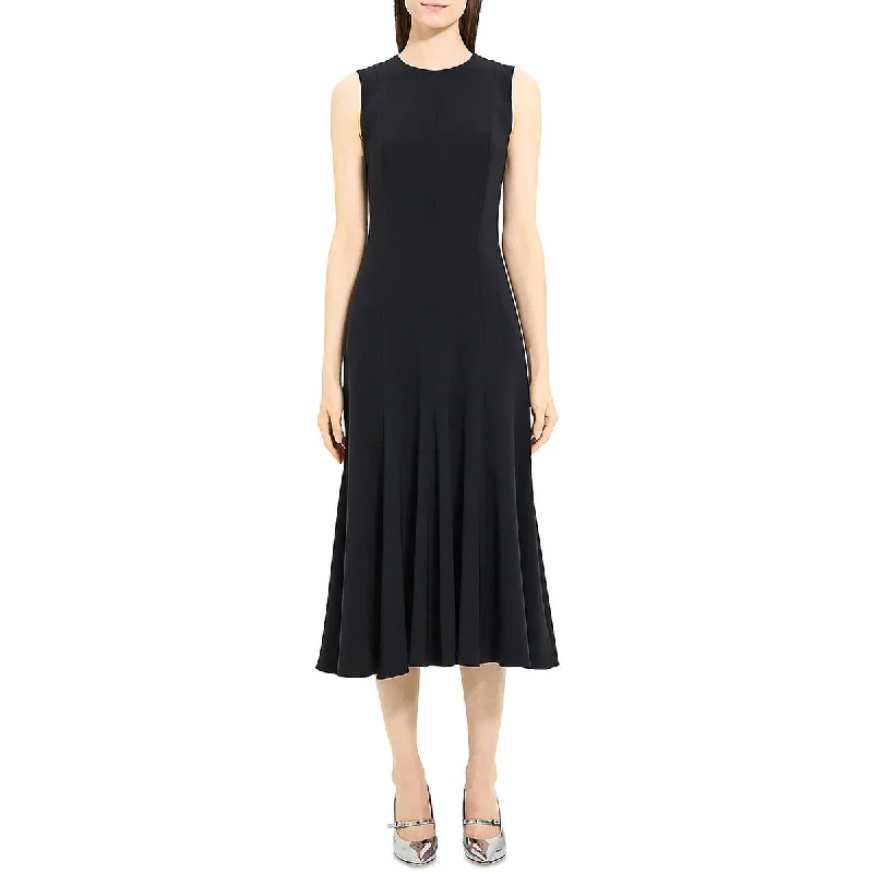 Theory Womens Midi Fit & Flare Wear To Work Dress