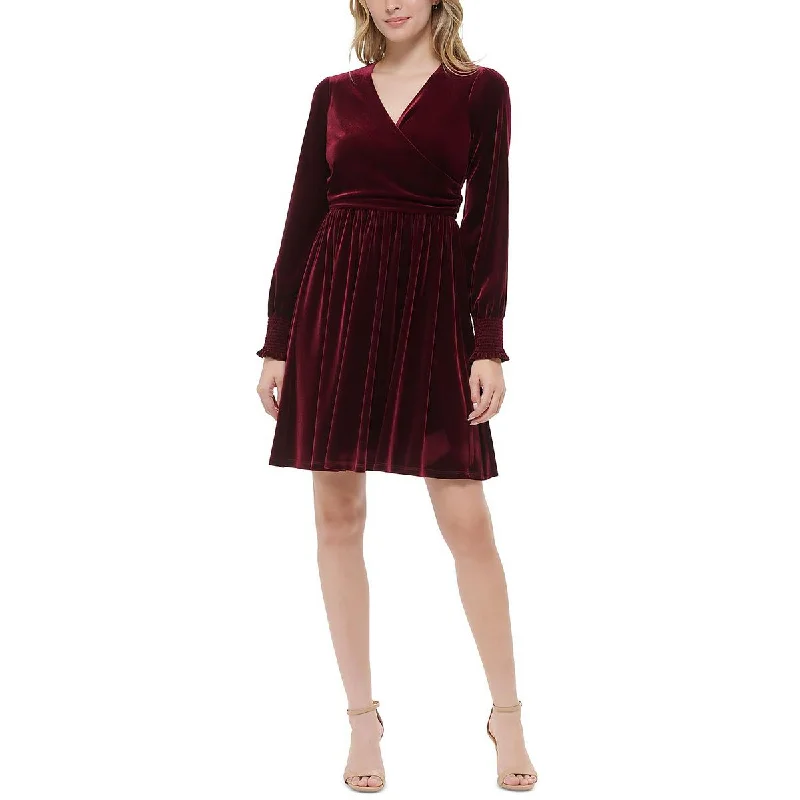 Tommy Hilfiger Womens Velvet Knee-Length Midi Dress