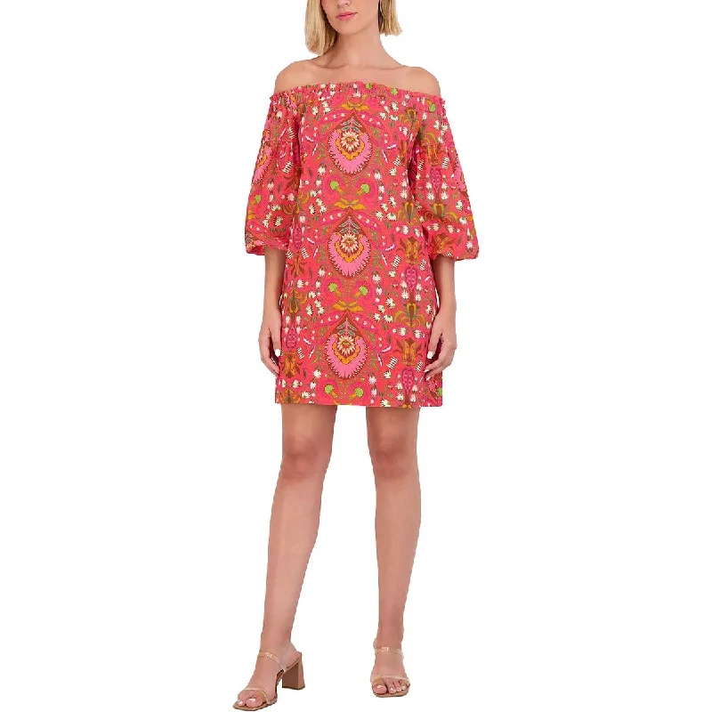 Vince Camuto Womens Linen Floral Mini Dress