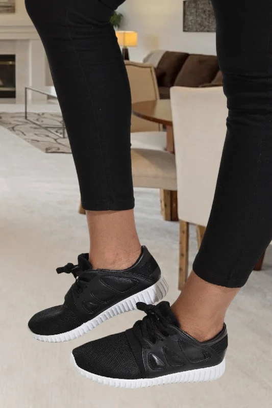 Black Lace Up Sneaker