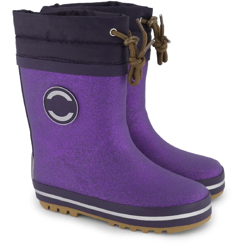 Mikk-Line Nightshade Winter Wellies Glitter Sleek Women's Metallic