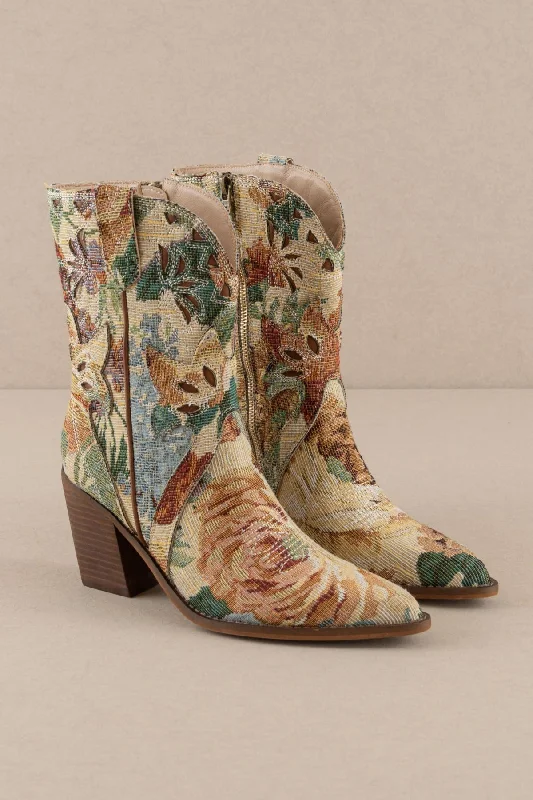 Sorrel-Flora Floral Tapestry Print Boots