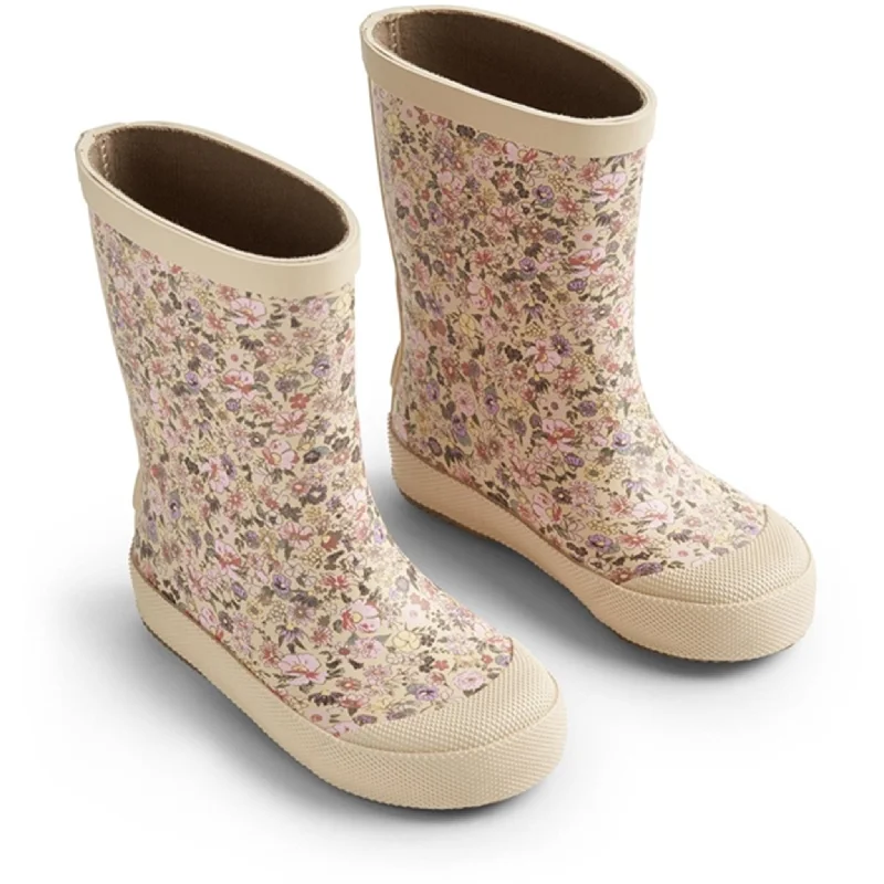 Wheat Rubber Boot Print Muddy Clam Multi Flowers Laid - back Women's Vibe