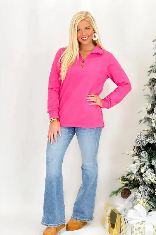 Pink Half Quarter Zip Pullover