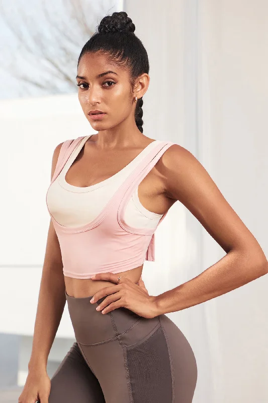 Sporty Colorblock Crop Active Top